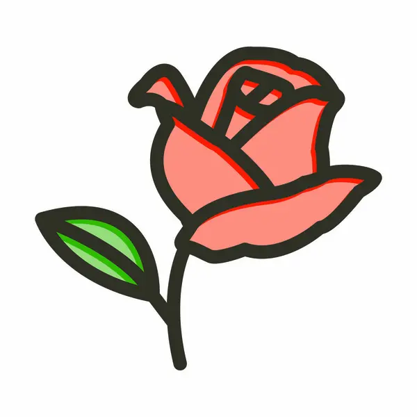 Розовый Вектор Толстая Линия Заполненные Цвета Значок Личного Коммерческого Использования — стоковый вектор