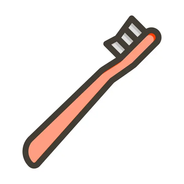 Tandenborstel Vector Dikke Lijn Gevulde Kleuren Pictogram Voor Persoonlijk Commercieel — Stockvector