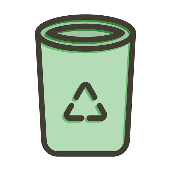 Recycling Bin Vector Thick Line Colors Icon Für Den Persönlichen — Stockvektor