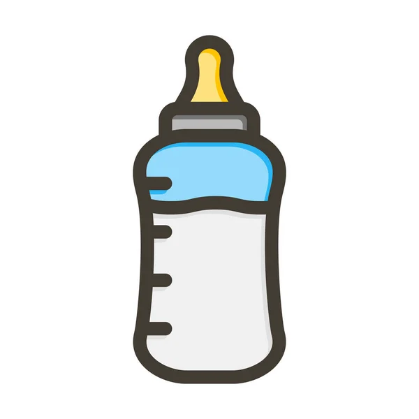 Baby Bottle Vector Thick Line Colors Icon Für Den Persönlichen — Stockvektor