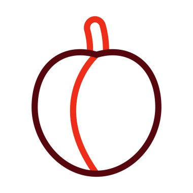 Kişisel ve ticari kullanım için Şeftali Vektörü Kalın Çizgisi İki Renk Simgesi