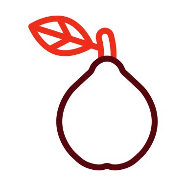 Quince Vektör Kalın Çizgisi Kişisel ve Ticari Kullanım İçin İki Renk Simgesi