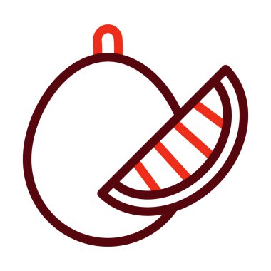 Kişisel ve ticari kullanım için pomelo Vektör Kalın Çizgi İki Renk Simgeleri