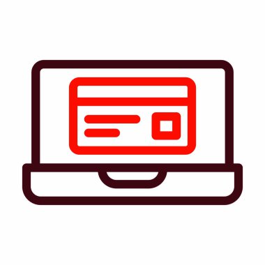 Kişisel ve ticari kullanım için Web Ödeme Vektörü Kalın Çizgi İki Renk Simgesi