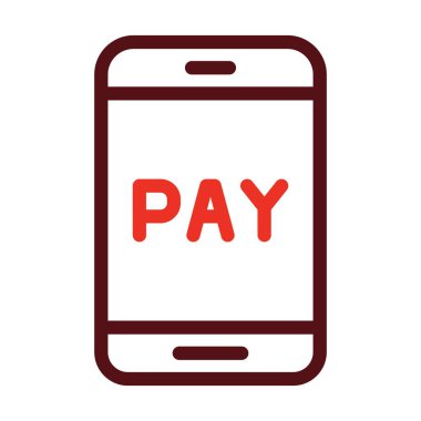 Çevrimiçi Ödeme Vektörü Kalın Çizgi Kişisel ve Ticari Kullanım İçin İki Renk Simgesi