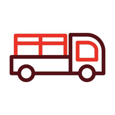 Sevkiyat Vektörü Kalın Çizgi Kişisel ve Ticari Kullanım İçin İki Renk Simgesi