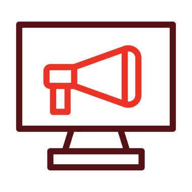 Kişisel ve Ticari Kullanım İçin Pazarlama Vektör Kalın Çizgisi İki Renk Simgesi