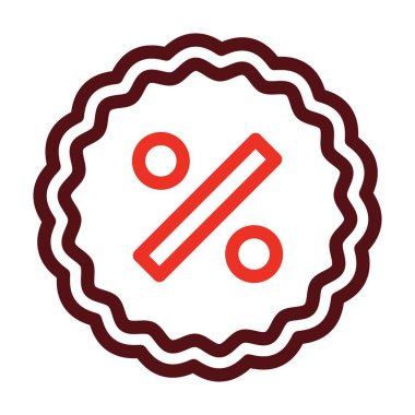 Kişisel ve ticari kullanım için İndirim Vektörü Kalın Çizgisi İki Renk Simgesi