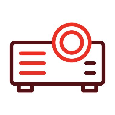 Kişisel ve ticari kullanım için Projektör Vektör Kalın Çizgi İki Renk Simgeleri