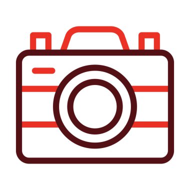 Kişisel ve ticari kullanım için Kamera Vektörü Kalın Çizgisi İki Renk Simgesi