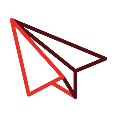 Kağıt Uçak Vektör Kalın Çizgisi Kişisel ve Ticari Kullanım İçin İki Renk Simgesi