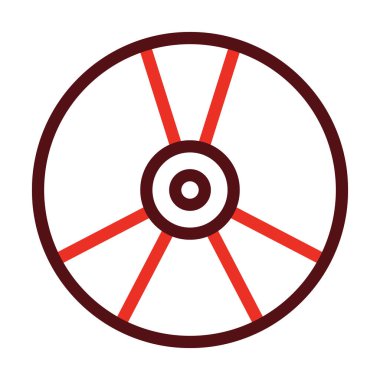 Kişisel ve Ticari Kullanım İçin Küçük Disk Vektör Kalın Çizgisi İki Renk Simgesi