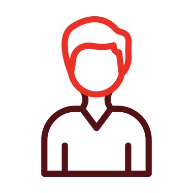 Kişisel ve ticari kullanım için Avatar Vektör Kalın Çizgisi İki Renk Simgesi