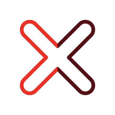 Kişisel ve ticari kullanım için Vektör Kalın Çizgisi İki Renk Simgesini İptal Et