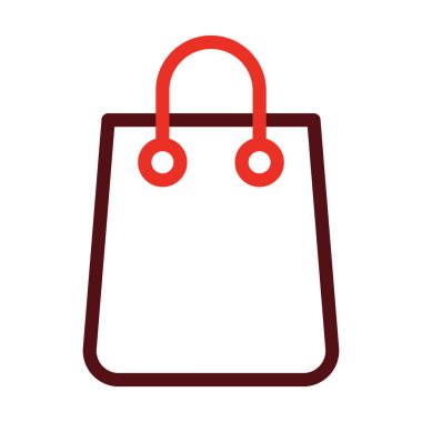 Alışveriş Torbası Kalın Çizgi Kişisel ve Ticari Kullanım İçin İki Renk Simgesi