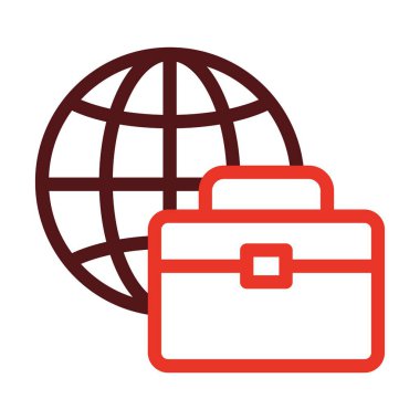 Uluslararası İş Vektörü Kalın Çizgi Kişisel ve Ticari Kullanım İçin İki Renk Simgesi