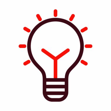 Ampul Vektörü Kalın Çizgi Kişisel ve Ticari Kullanım İçin İki Renk Simgesi