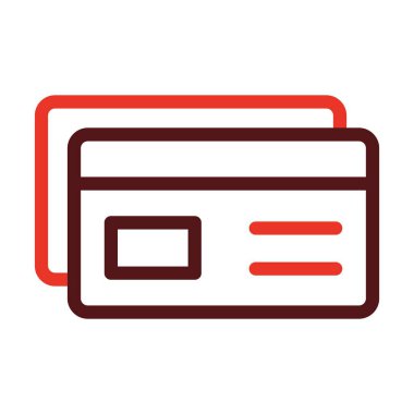 Kişisel ve Ticari Kullanım İçin Kredi Kartı Vektör Kalın Çizgisi İki Renk Simgesi