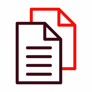 Kişisel ve Ticari Kullanım İçin Dosya Vektör Kalın Çizgisi İki Renk Simgesi