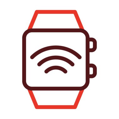 Akıllı Saat Vektör Kalın Çizgisi Kişisel ve Ticari Kullanım için İki Renk Simgesi