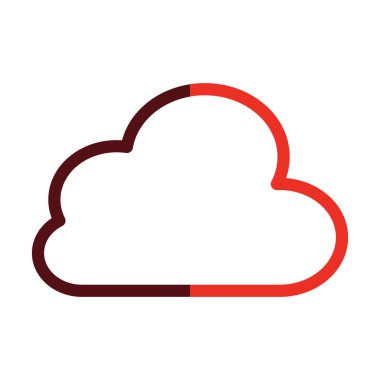 Kişisel ve ticari kullanım için Bulut Vektörü Kalın Çizgisi İki Renk Simgesi