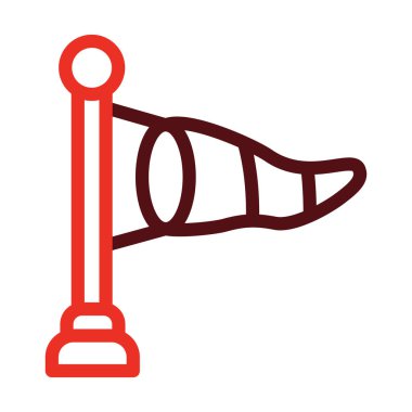 Rüzgâr Yönetmeni Kalın Çizgi İki Renk Simgesi Kişisel ve Ticari Kullanım İçin