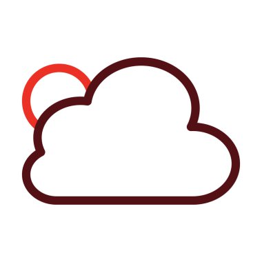 Kişisel ve ticari kullanım için Hava Durumu Uygulaması Kalın Çizgi İki Renk Simgeleri