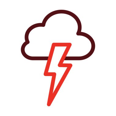 Kişisel ve ticari kullanım için Fırtına Vektörü Kalın Çizgisi İki Renk Simgesi