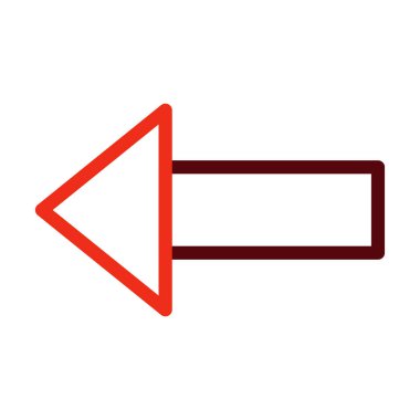 Kişisel ve ticari kullanım için Sol Ok Vektör Kalın Çizgisi İki Renk Simgesi