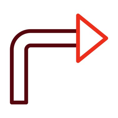 Kişisel ve ticari kullanım için Sağ Vektör Kalın Çizgisi İki Renk Simgesini Döndür