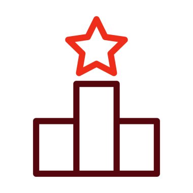 Kişisel ve ticari kullanım için Podyum Vektör Kalın Çizgisi İki Renk Simgesi