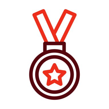 Madalya Vektörü Kalın Çizgisi Kişisel ve Ticari Kullanım İçin İki Renk Simgesi