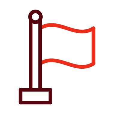 Kişisel ve ticari kullanım için Bayrak Vektörü Kalın Çizgisi İki Renk Simgesi