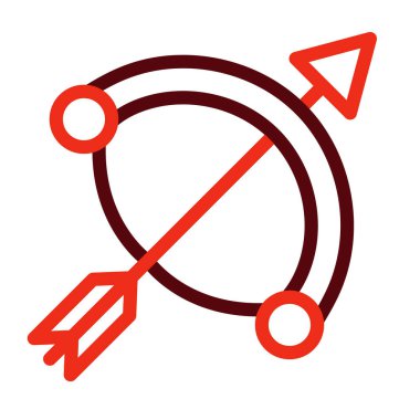 Okçuluk Kalın Çizgi Kişisel ve Ticari Kullanım İçin İki Renk Simgesi