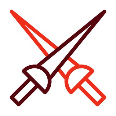 Kişisel ve ticari kullanım için Eskrim Vektörü Kalın Çizgisi İki Renk Simgesi