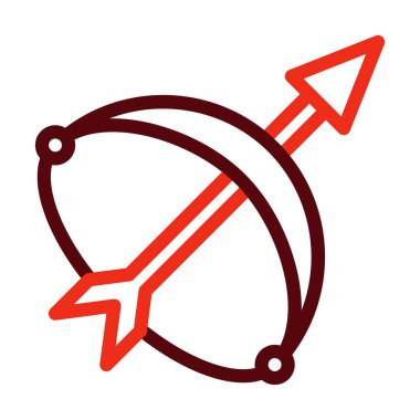 Oyuncak Okçuluğu Kalın Çizgi İki Renk Simgeleri Kişisel ve Ticari Kullanım İçin