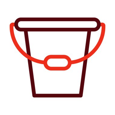 Oyuncak Kovası Vektör Kalın Çizgisi Kişisel ve Ticari Kullanım İçin İki Renk Simgesi