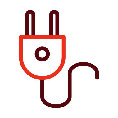 Kişisel ve ticari kullanım için Tak Vektörü Kalın Çizgisi İki Renk Simgesi