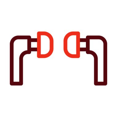 Kişisel ve Ticari Kullanım İçin Kulaklık Kalın Çizgisi İki Renk Simgesi