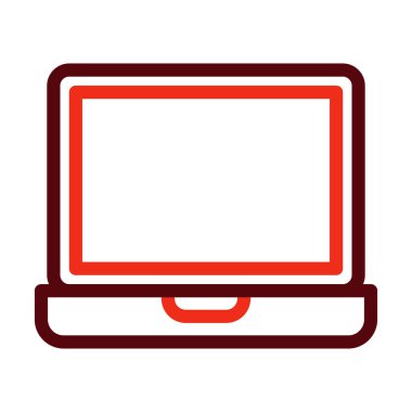 Kişisel ve ticari kullanım için Laptop Vektör Kalın Çizgisi İki Renk Simgesi