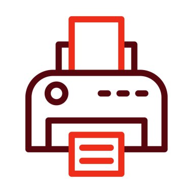 Kişisel ve ticari kullanım için Yazıcı Vektör Kalın Çizgisi İki Renk Simgesi