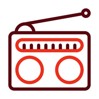 Kişisel ve ticari kullanım için Radyo Vektör Kalın Çizgisi İki Renk Simgesi