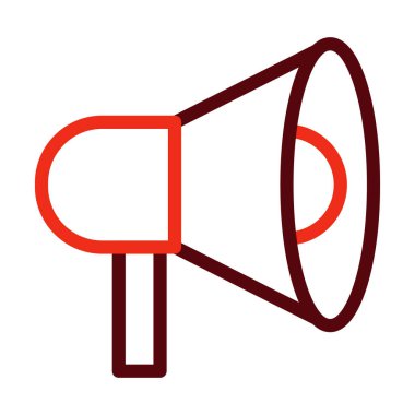 Kişisel ve Ticari Kullanım İçin Megafon Vektör Kalın Çizgi İki Renk Simgesi