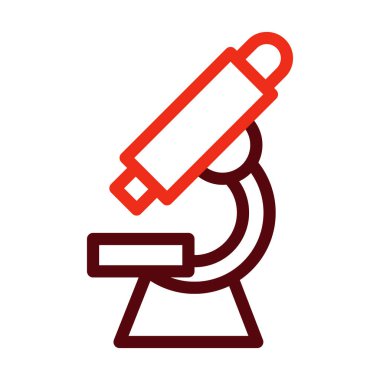 Kişisel ve Ticari Kullanım İçin Mikroskop Vektör Kalın Çizgisi İki Renk Simgesi