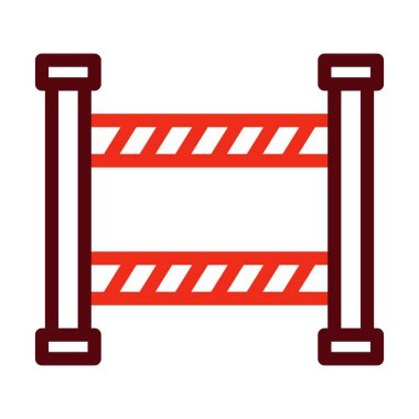 Polis Hattı Vektör Kalın Çizgisi Kişisel ve Ticari Kullanım İçin İki Renk Simgesi