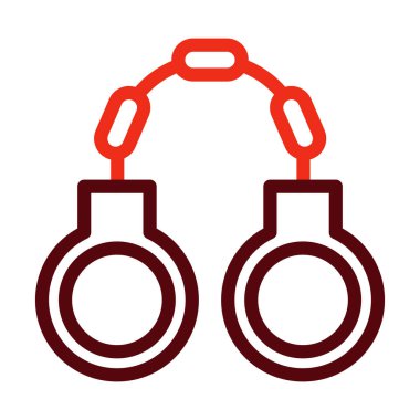 Kelepçe Vektör Kalın Çizgisi Kişisel ve Ticari Kullanım İçin İki Renk Simgesi