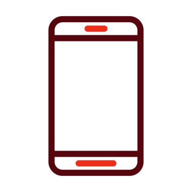 Kişisel ve ticari kullanım için Mobil Vektör Kalın Çizgisi İki Renk Simgesi