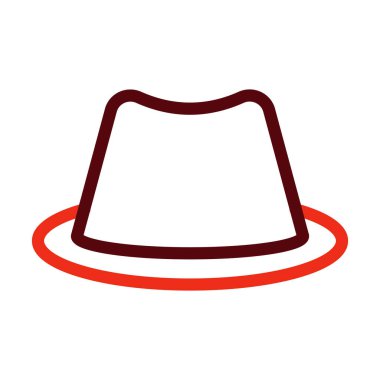 Dedektif Şapka Vektörü Kalın Çizgi Kişisel ve Ticari Kullanım İçin İki Renk Simgesi