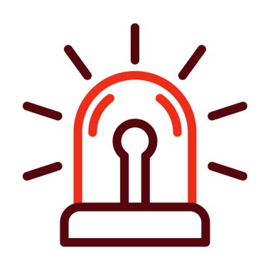 Kişisel ve ticari kullanım için Siren Vektörü Kalın Çizgisi İki Renk Simgesi