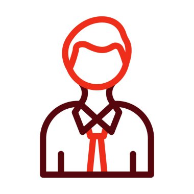 Müşteri Vektör Kalın Çizgisi Kişisel ve Ticari Kullanım İçin İki Renk Simgesi